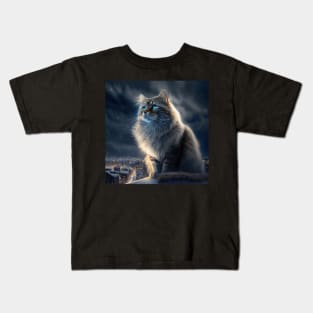 Siberian Cat Portrait Kids T-Shirt